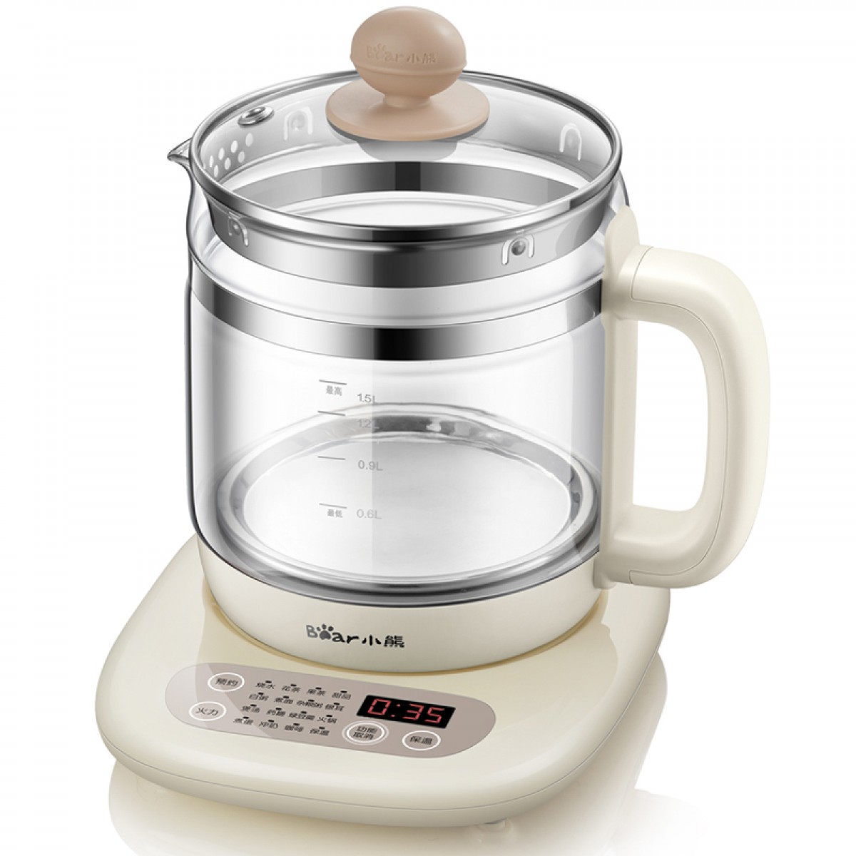 小熊（Bear）养生壶1.5L迷你玻璃电水壶电热水壶 多功能煮茶壶 YSH-C15K1