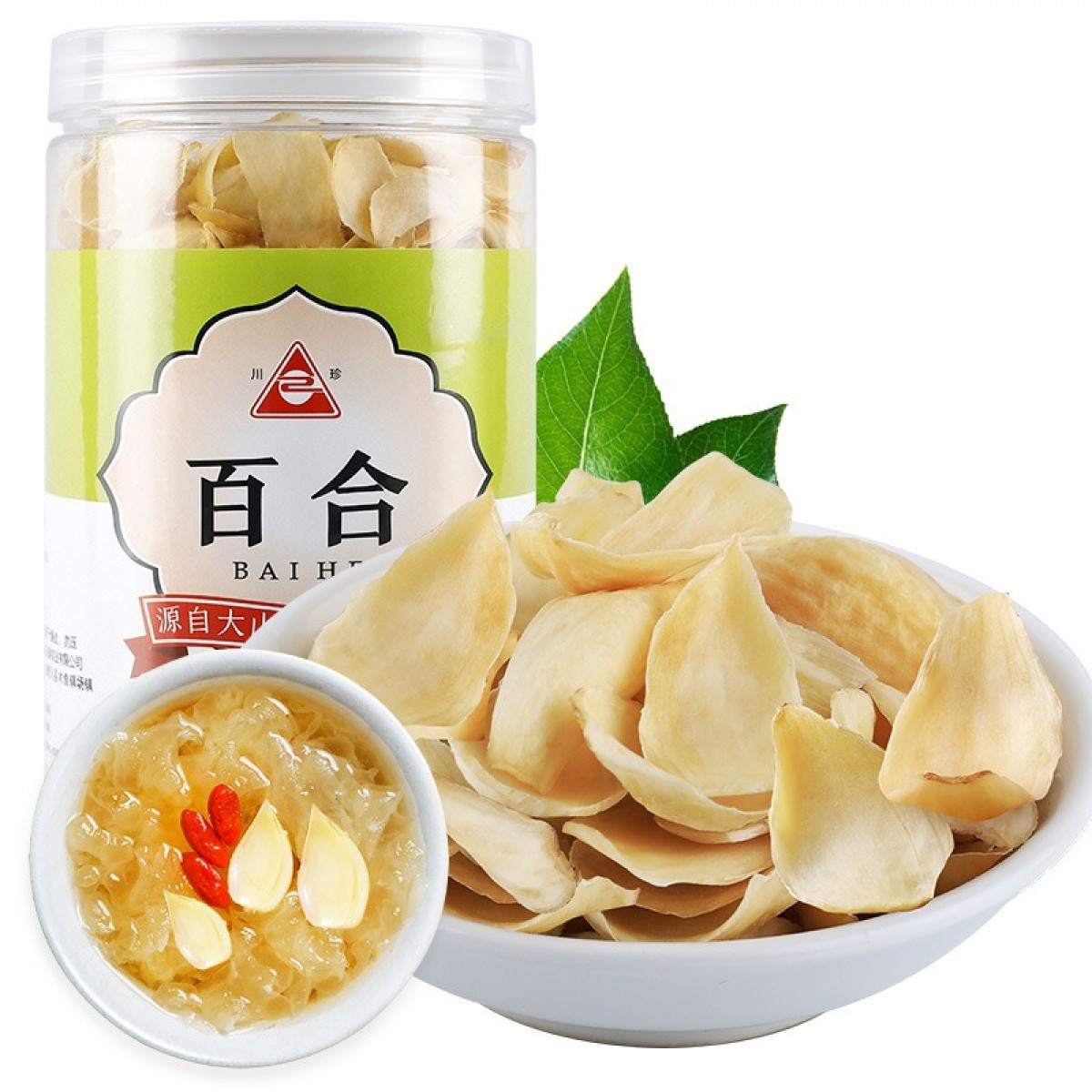 川珍 百合干 160g百合片南北干货银耳红枣莲子羹煲汤食材