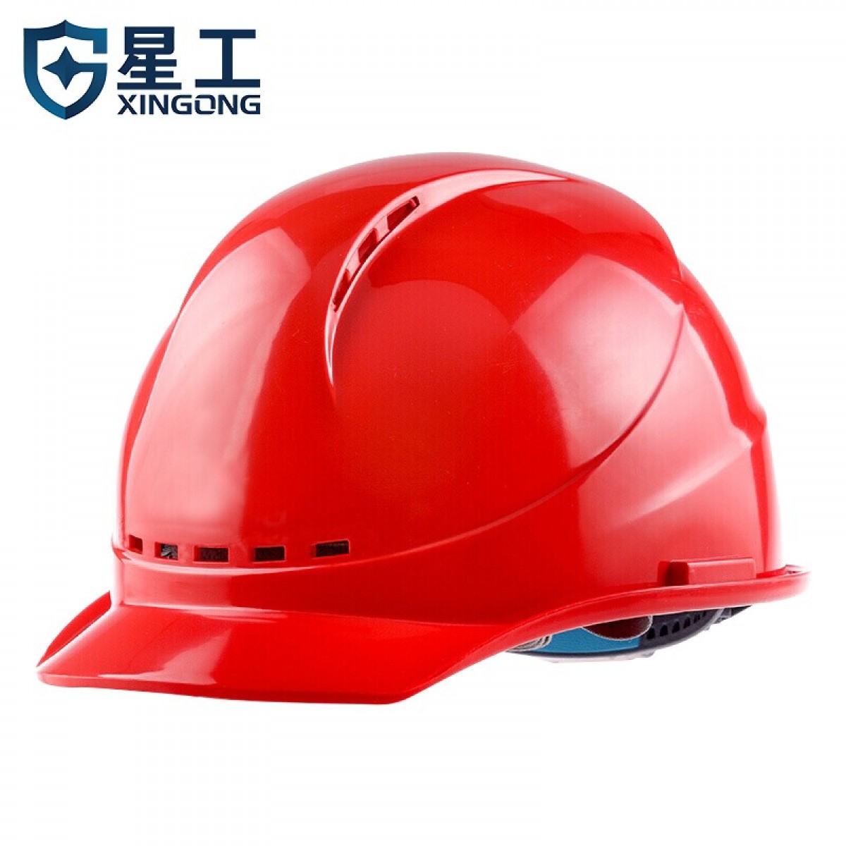星工（XINGGONG）安全帽 可定制 建筑工程工地 电力施工  XGA-6印字链接 1个 红色 5个起订