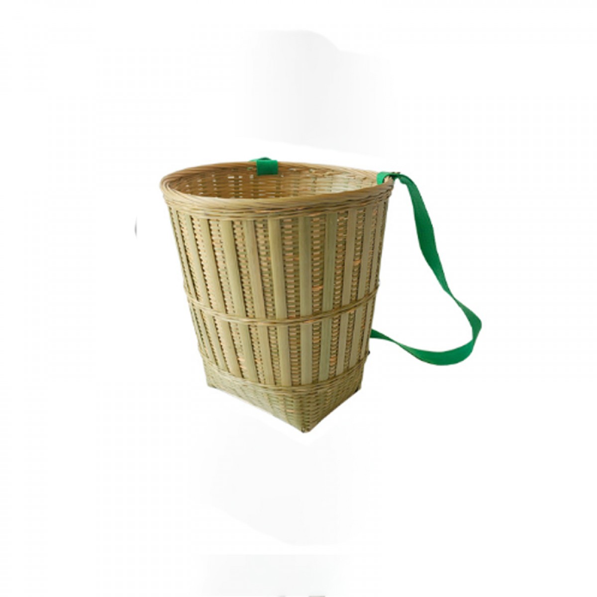 晟泰邦 竹编背篓采摘茶叶买菜双肩背箩竹筐收纳篮竹青精编 背篓小号 单位：个