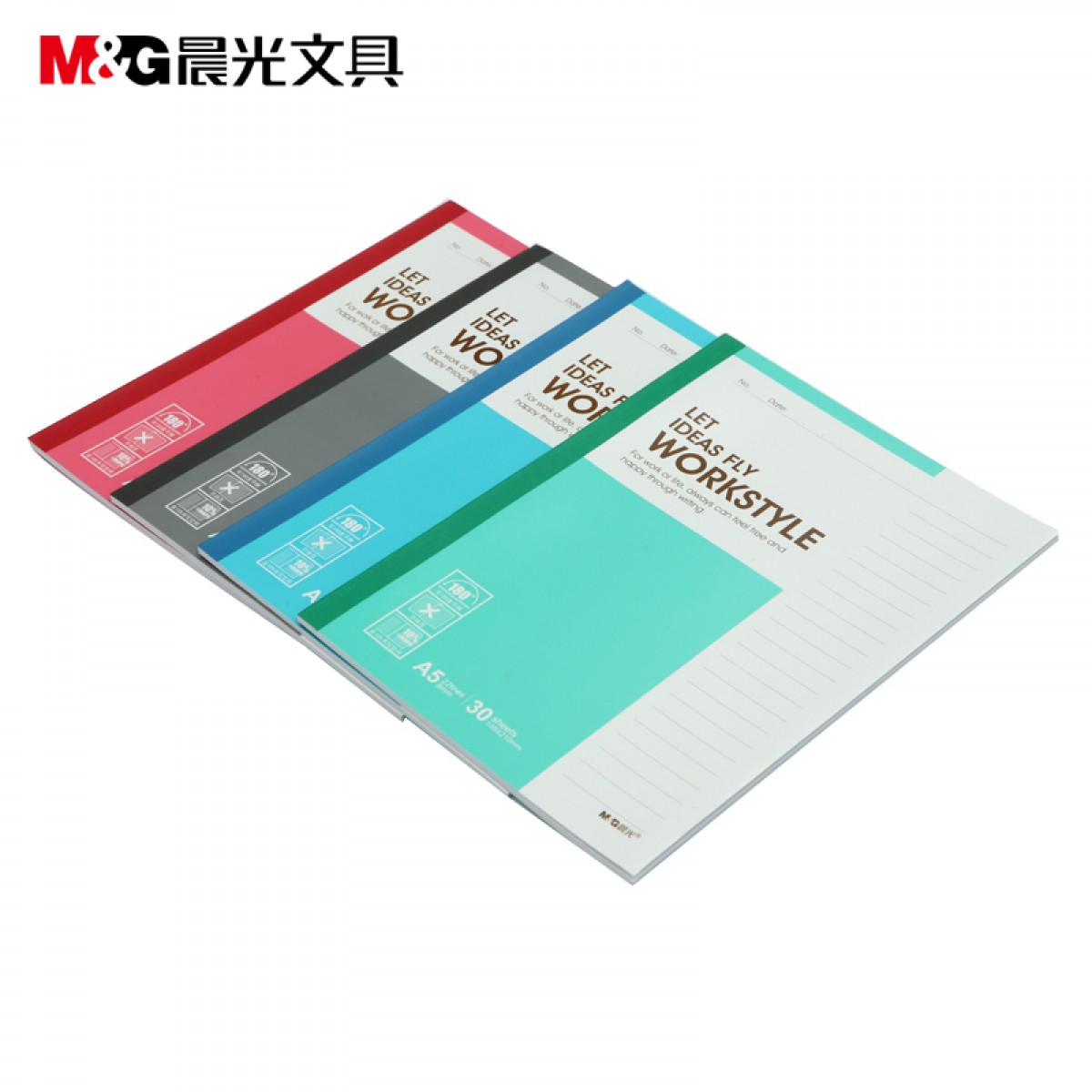 晨光（M&G）A5无线装订本 商务软抄记事本30页 办公学习用笔记本 APYJV411 1包10本 颜色随机 5包起订