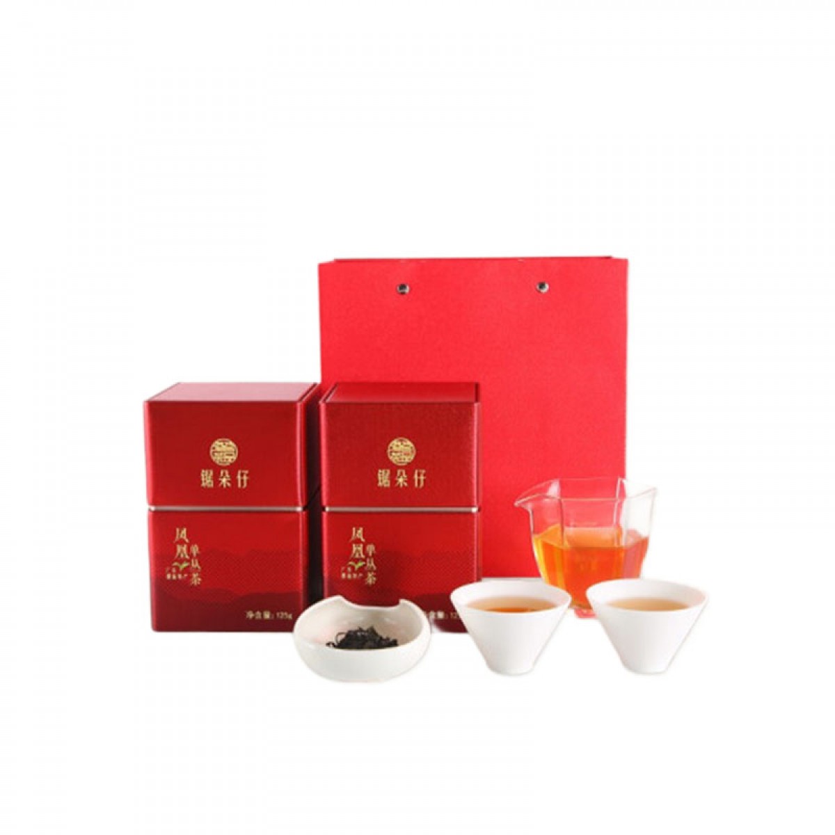 港茗茶品 250g 锯朵仔（杏仁香）铁方盒125g*2罐盒装 凤凰乌岽清香型 单枞乌龙茶单丛潮州茶叶 125g*2罐
