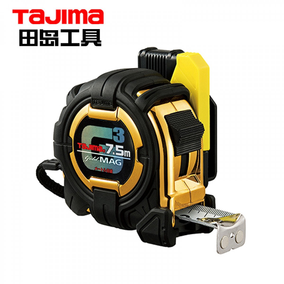田岛（TaJIma）长7.5米钢卷尺盒尺木工尺伸缩尺配安全别扣25mm宽 1001-1884