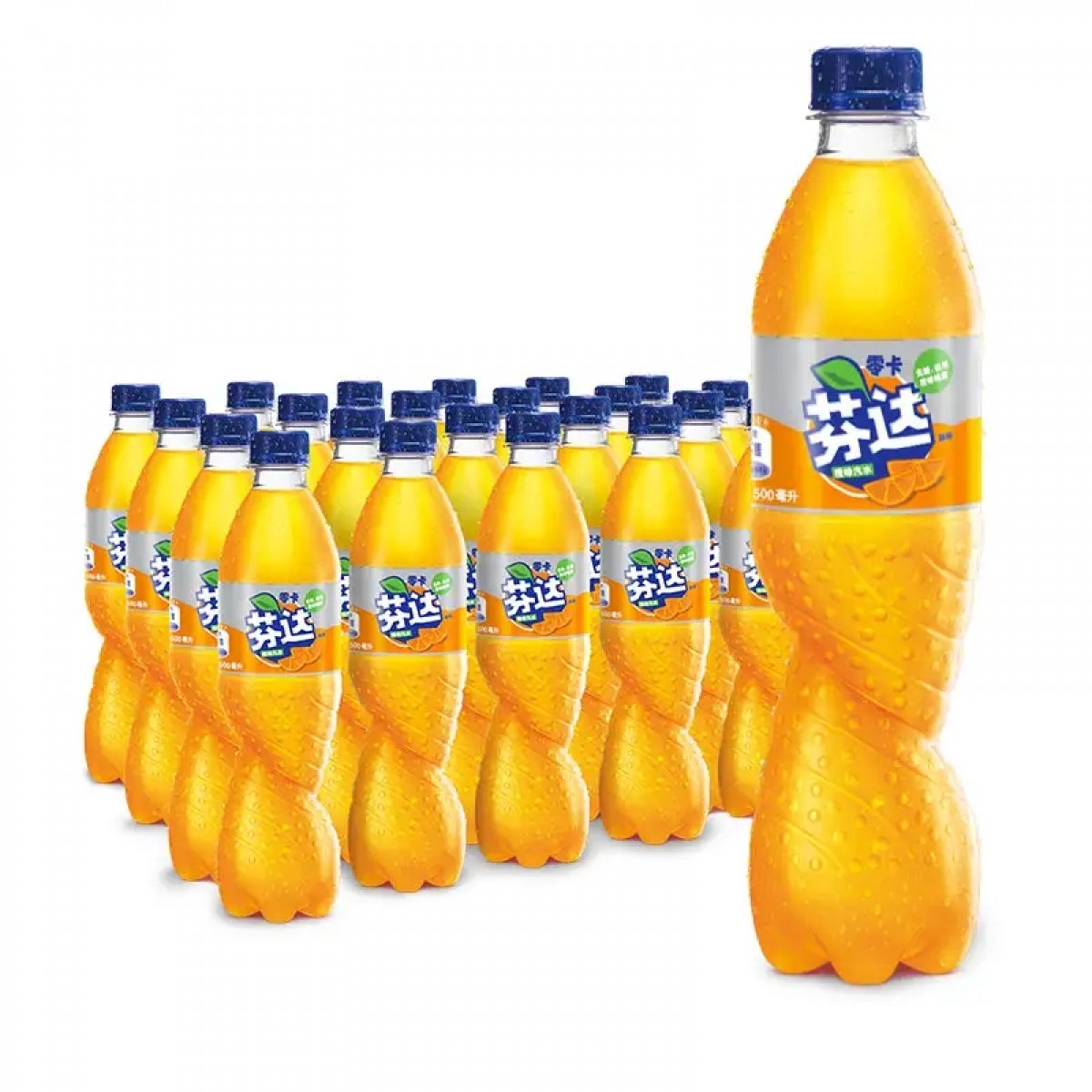芬达 Fanta 零卡 Zero 无糖无卡 橙味 汽水 碳酸饮料 500ml*24瓶 整箱装 可口可乐公司出品 新老包装随机发货