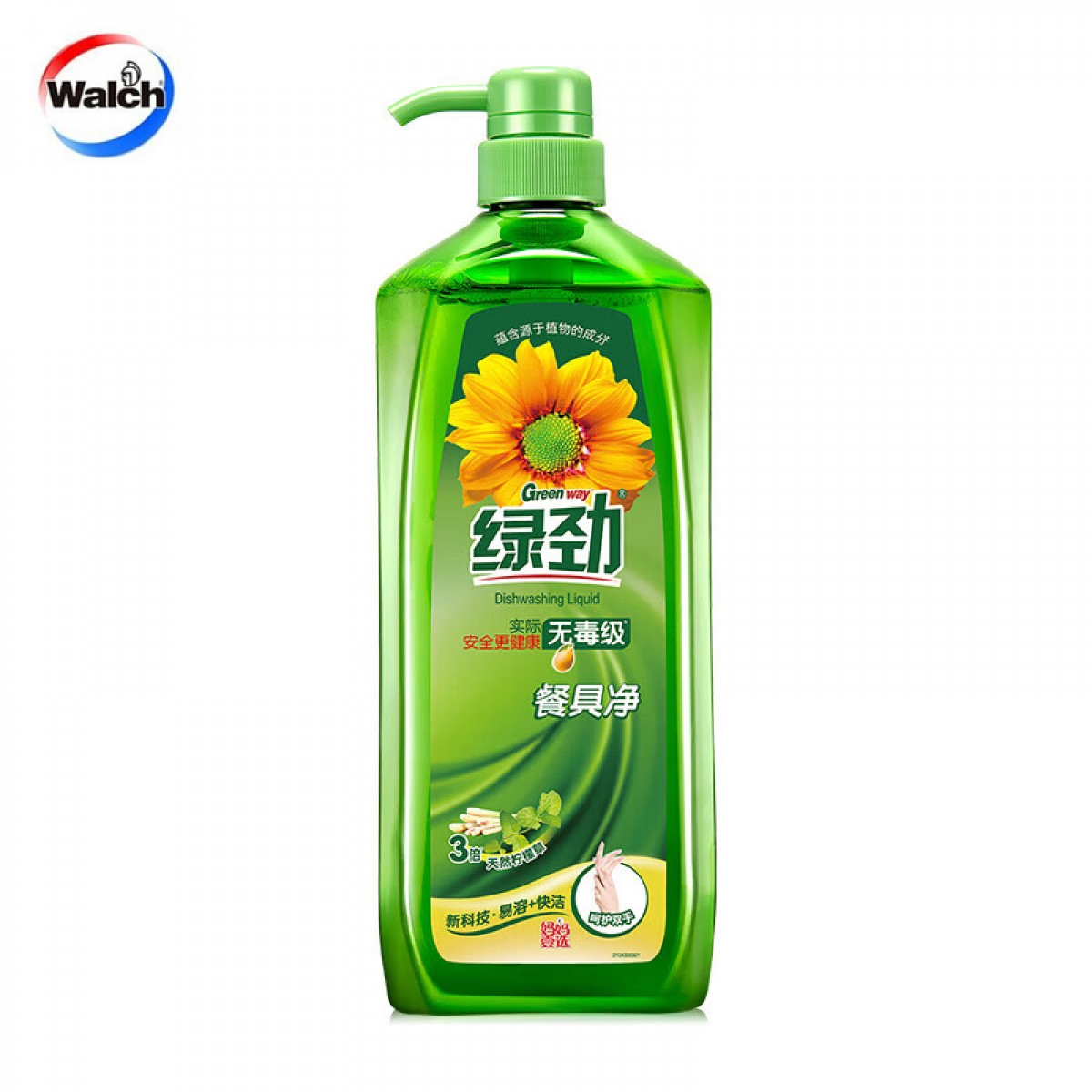 威露士(Walch) 绿劲洗洁精大桶1.28kg柚子柠檬洗涤食品用果蔬餐具不伤手妈妈壹选餐具净 单位：瓶 5瓶起订