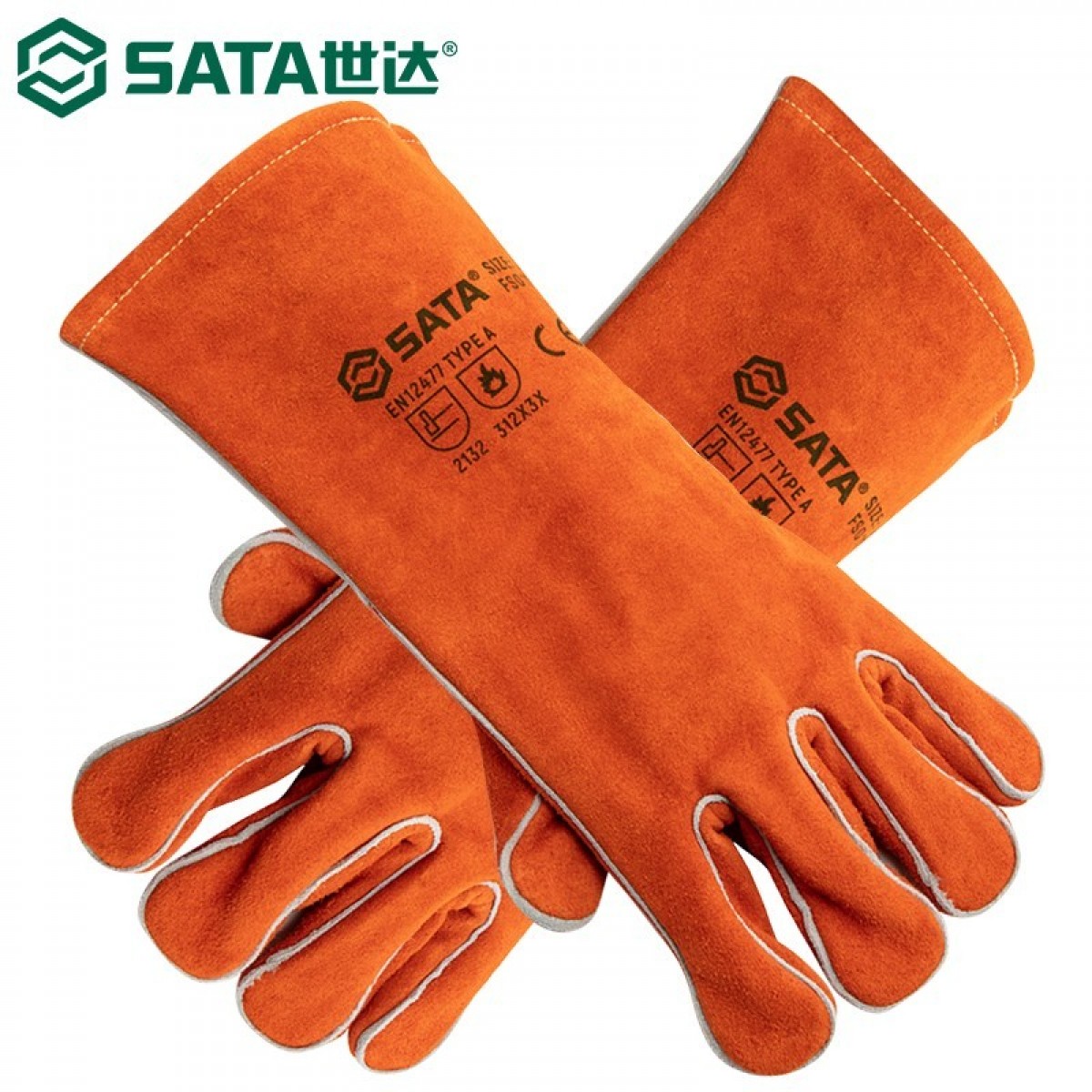 世达(SATA)FS0105直指焊接手套 焊工手套电焊手套隔热防火阻燃耐高温防护手套 L
