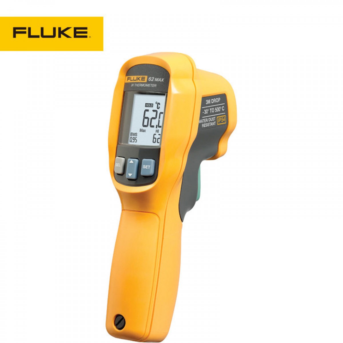 福禄克（FLUKE)62 MAX+ 红外测温仪 点温枪-30~650℃  FLUKE-62MAX+/CHINA