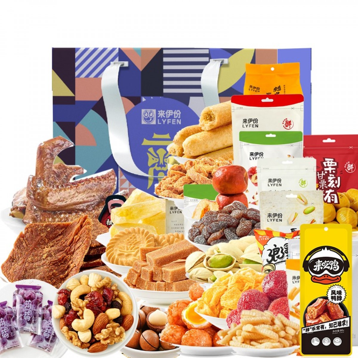 来伊份休闲零食礼盒 熟食大礼包 团购员工福利 伊份全家福礼盒 2217g 单位：盒