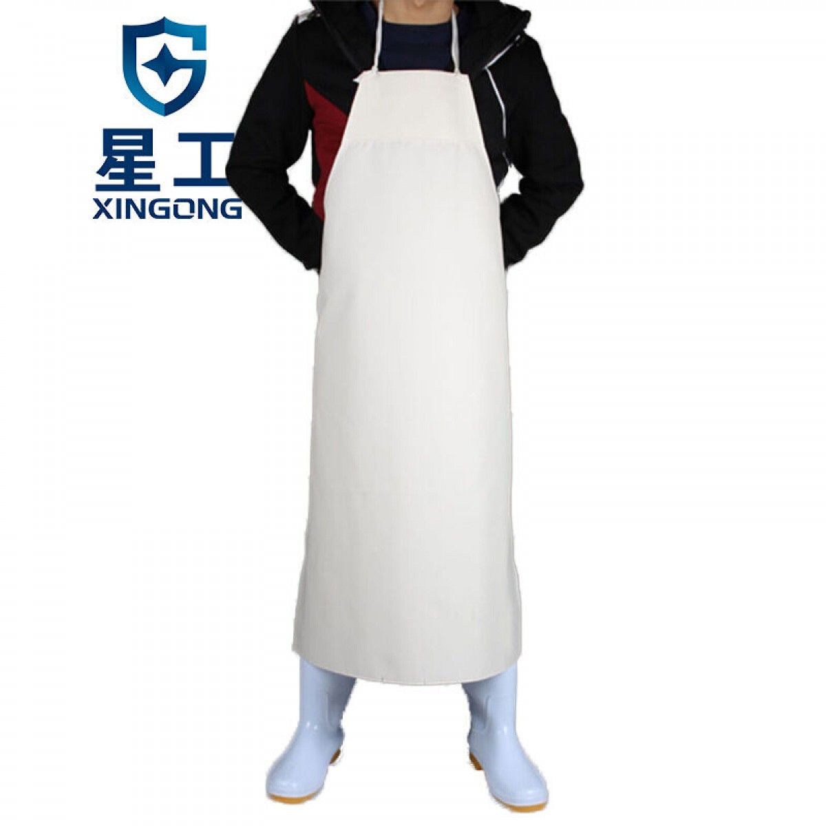 星工（XINGONG） 防水防油围裙无袖简约厨房食堂 家务 屠宰场洗车 工作服 白色 1条 5条起订