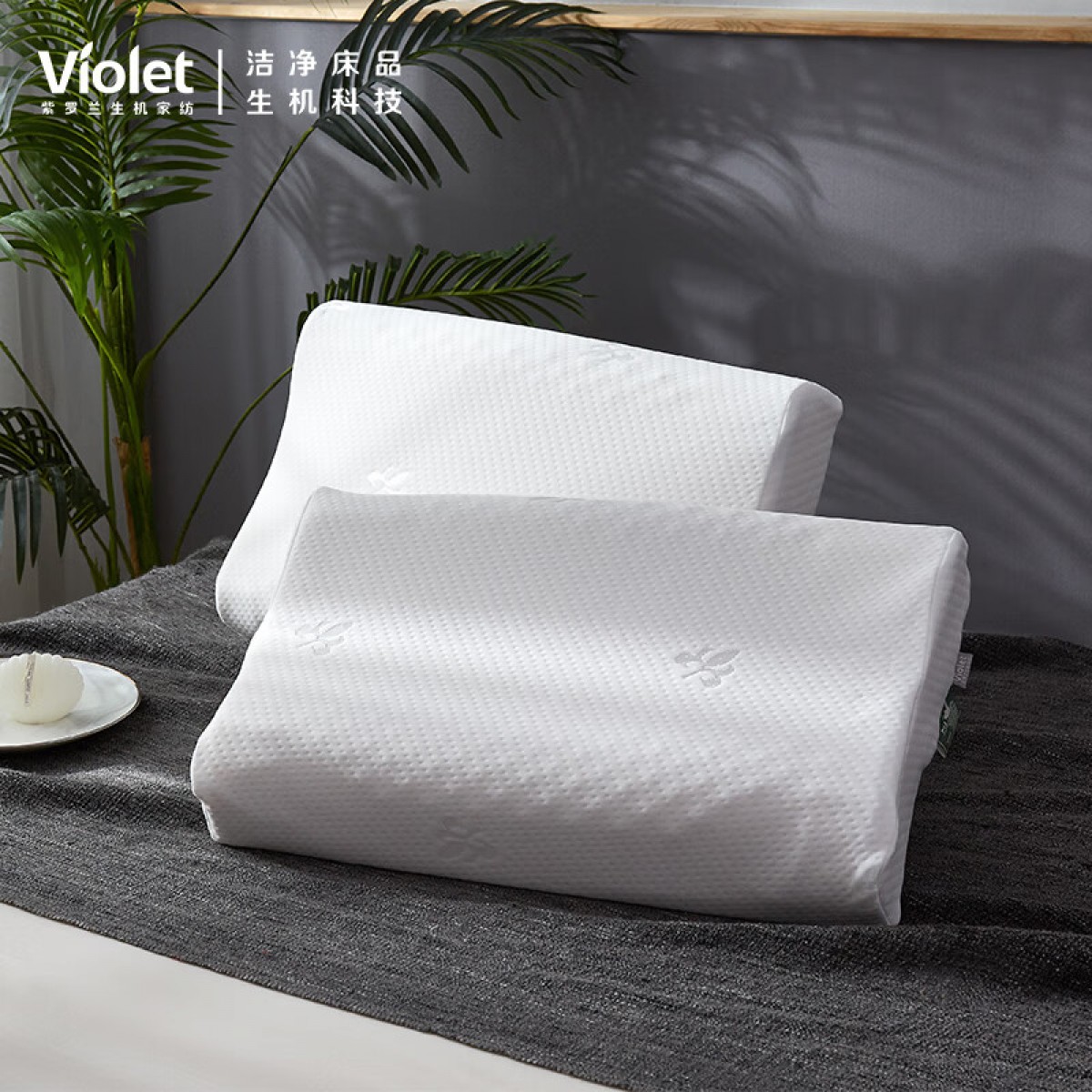 紫罗兰（Violet） 紫罗兰臻品天然乳胶枕VDZLPZX10420 护颈成人天然乳胶曲线枕芯舒缓 单位：盒