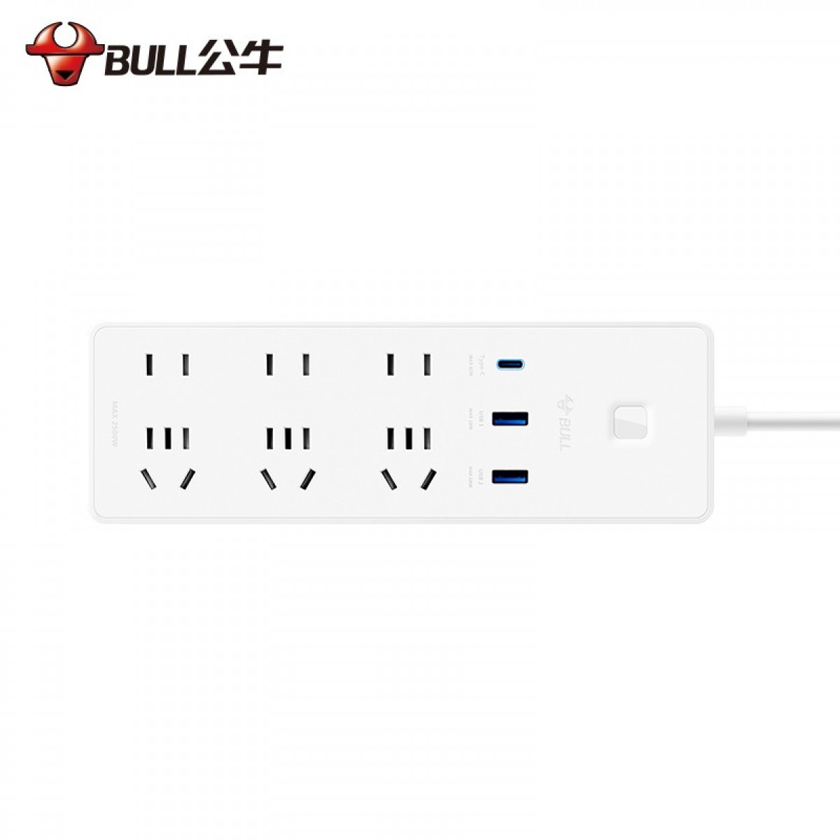 公牛（BULL） 插座/智能USB插座/插排/排插 GNV-UU2656白色 65W快充全长1.8米 单位：个