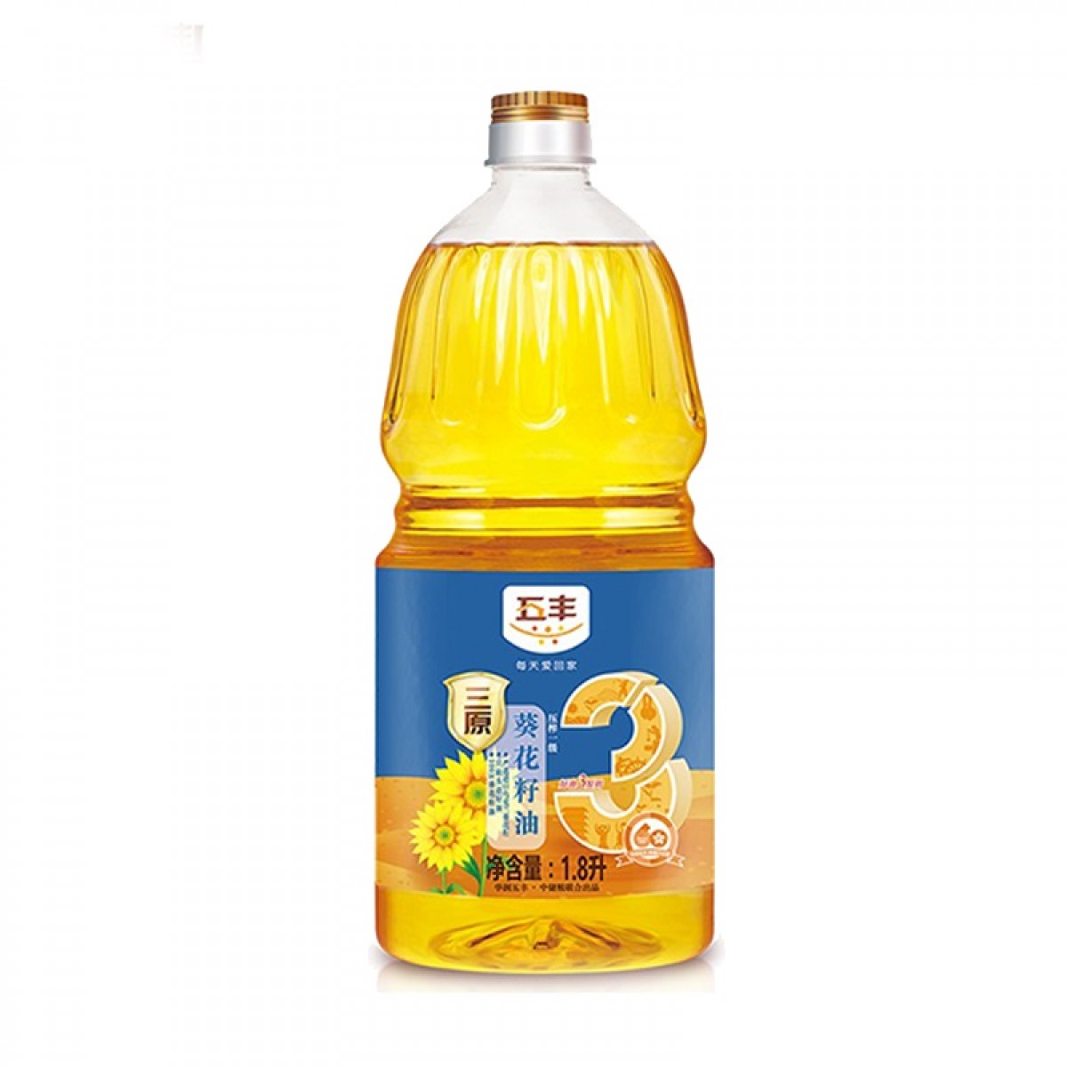 五丰三原压榨葵花籽油1.8L食用油原生原榨原配物理压榨