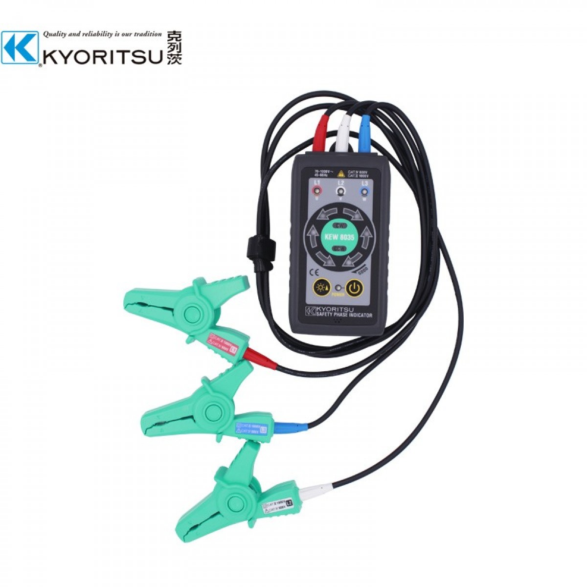 克列茨KYORITSU 相序表 KEW8035 静电感应相序仪AC70-1000V无接触测试旋转照明/蜂鸣磁吸壁挂