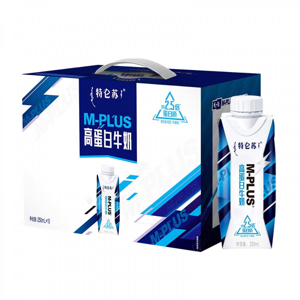 蒙牛 特仑苏 M-PLUS 高蛋白牛奶 利乐梦幻盖 250mlx10 礼盒 单位：箱