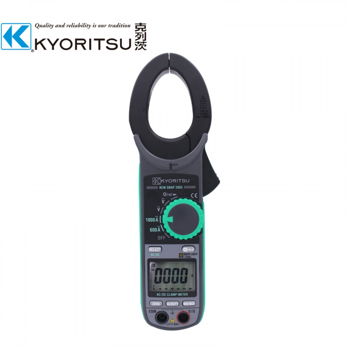 克列茨 KEW2055 日本共立/kyoritsu 交直流数字钳形表万用表1000A钳口40mmNVC功能