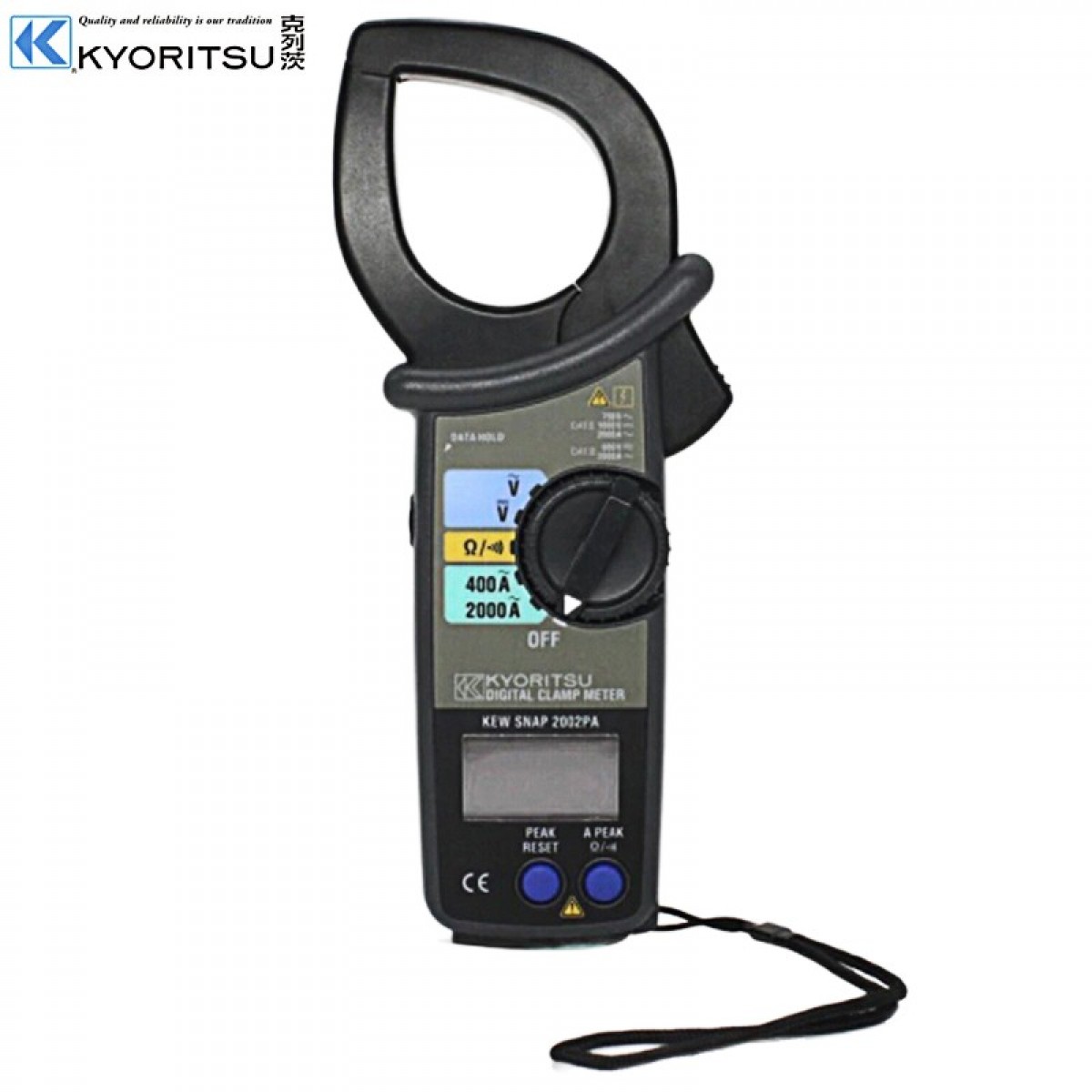 克列茨 KYORITSU/日本共立 MODEL 2002PA 钳形电流表 数字液晶显示 55MM大口径 导通测试 深灰色 单位：台